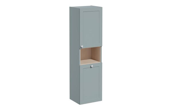 VitrA Root Classic 40cm 2 Door Semi-Tall Unit w/Laundry Basket (RH Hinge) - Matt Fjord Green